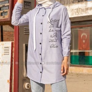 Button up blue tunic